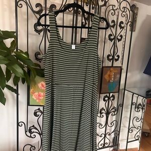 Old Navy Olive Striped Maxi Dress